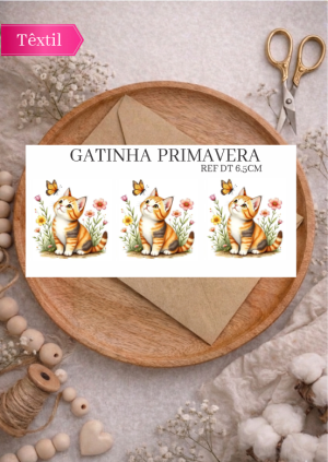 GATINHA PRIMAVERA 6,5CM (TÊXTIL)