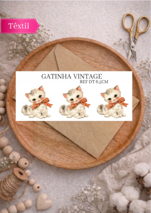 GATINHA VINTAGE 6,5cm (TÊXTIL)