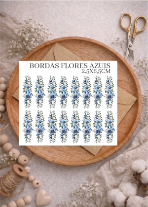 BORDAS FLORES AZUIS