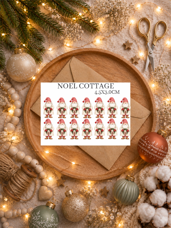 NOEL COTTAGE - Adesivo DTF UV de Natal