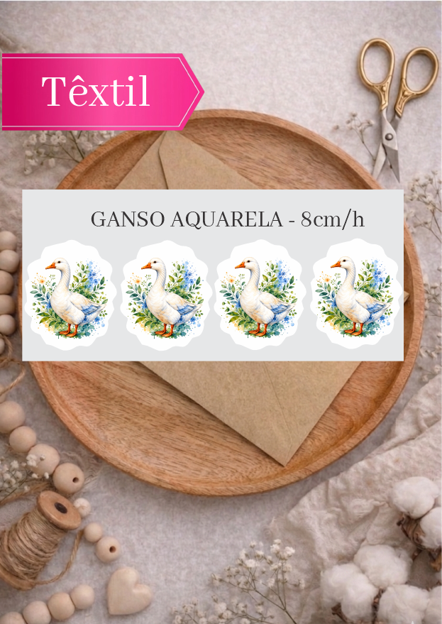 GANSO AQUARELA - ADESIVO DTF TÊXTIL