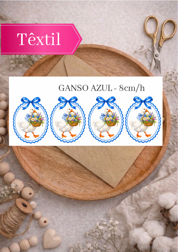 gansos em adesivo DTF textil