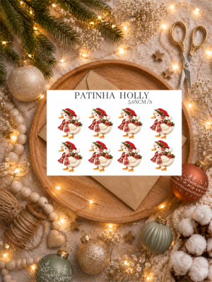 PATINHA HOLLY - ADESIVO DTF UV DE NATAL