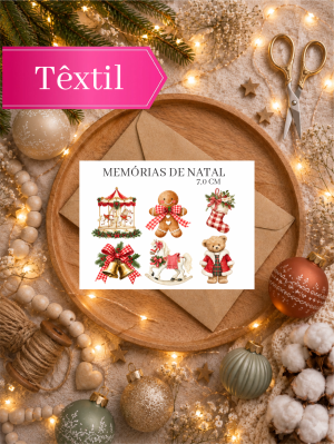 MEMÓRIAS DE NATAL 7CM - ADESIVO DTF  TÊXTIL