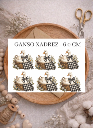 GANSO XADREZ , 6,0CM - ADESIVO DTF UV