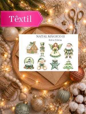 NATAL MÁGICO II- 6,0 A 7,0 CM - ADESIVO DTF TÊXTIL