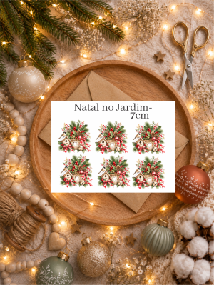 NATAL NO JARDIM 7CM - ADESIVO DTF UV