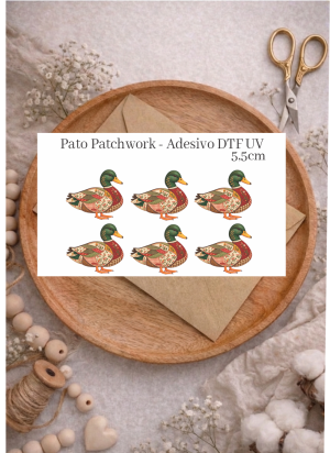PATO PATCHWORK- ADESIVO DTF UV 5,5CM